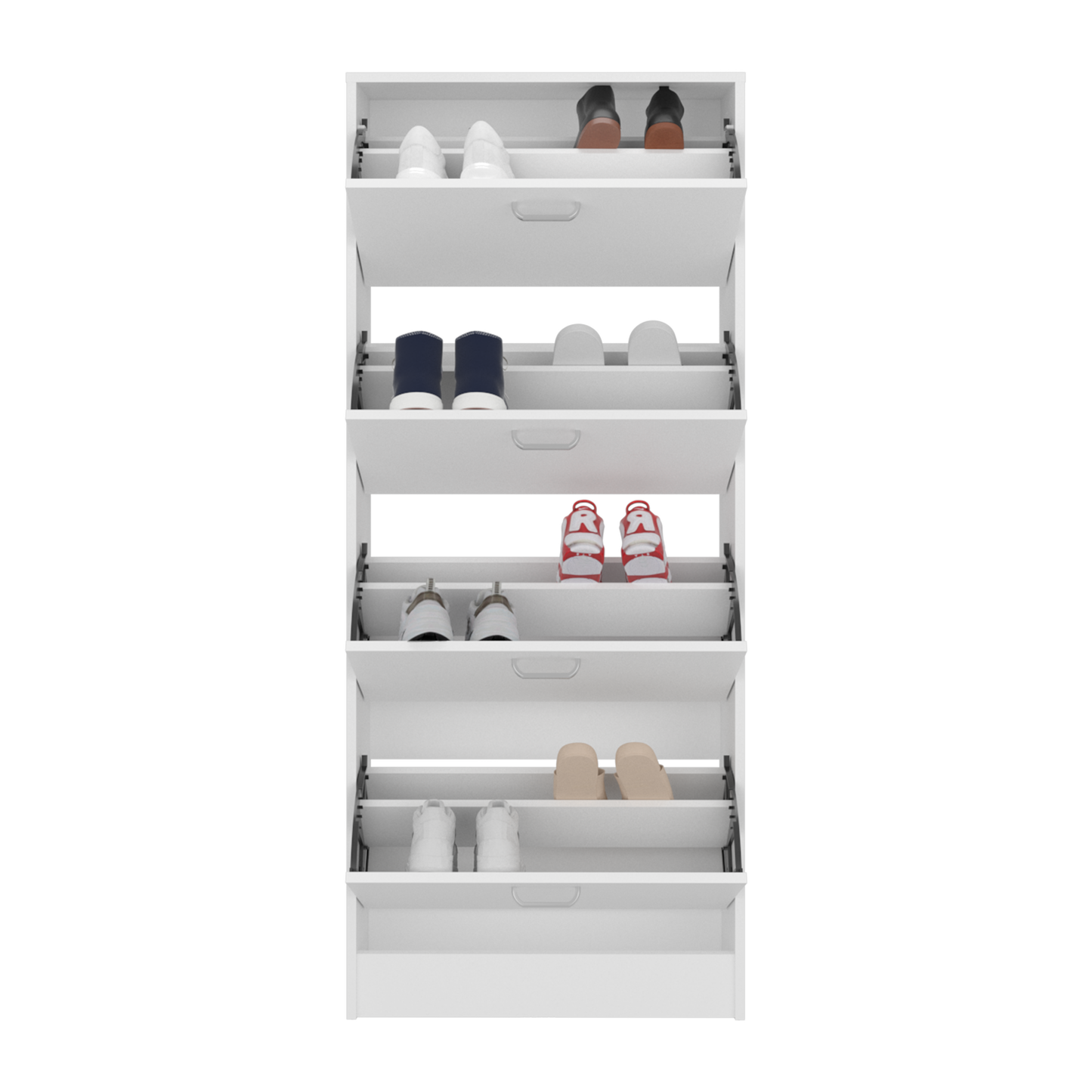 Inola 4 Door Shoe Rack Cabinet for Entryway and Home Storage, Space-Saving Shoe Organizer with Enclosed Design, Modern Style for Hallway or Bedroom Use