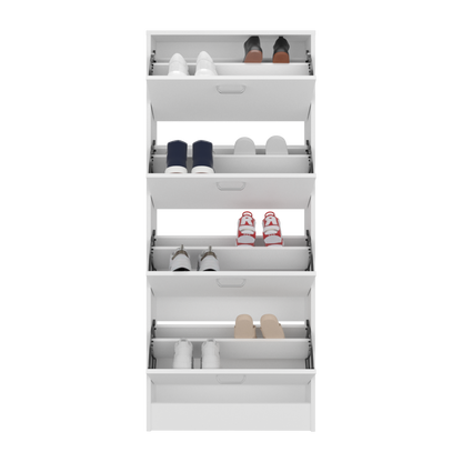 Inola 4 Door Shoe Rack Cabinet for Entryway and Home Storage, Space-Saving Shoe Organizer with Enclosed Design, Modern Style for Hallway or Bedroom Use