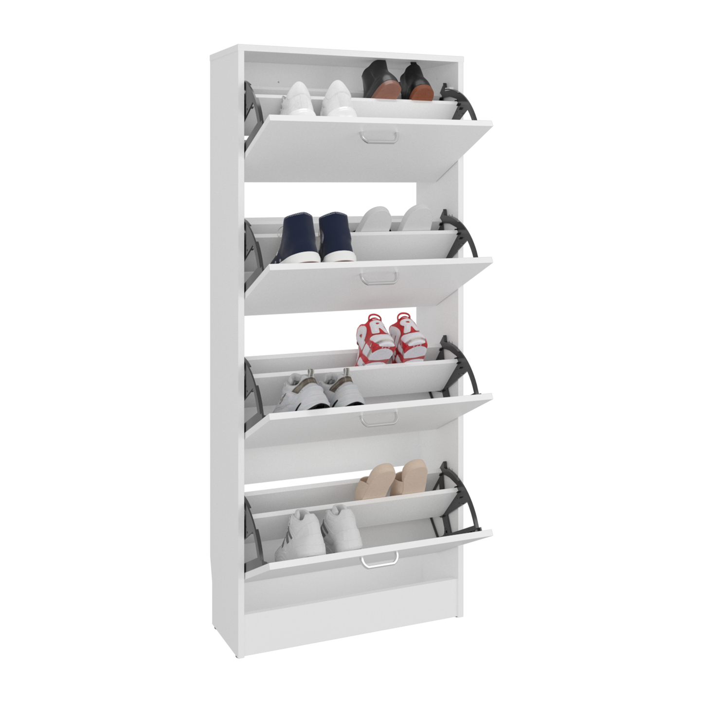 Inola 4 Door Shoe Rack Cabinet for Entryway and Home Storage, Space-Saving Shoe Organizer with Enclosed Design, Modern Style for Hallway or Bedroom Use