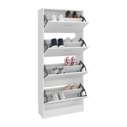 Inola 4 Door Shoe Rack Cabinet for Entryway and Home Storage, Space-Saving Shoe Organizer with Enclosed Design, Modern Style for Hallway or Bedroom Use
