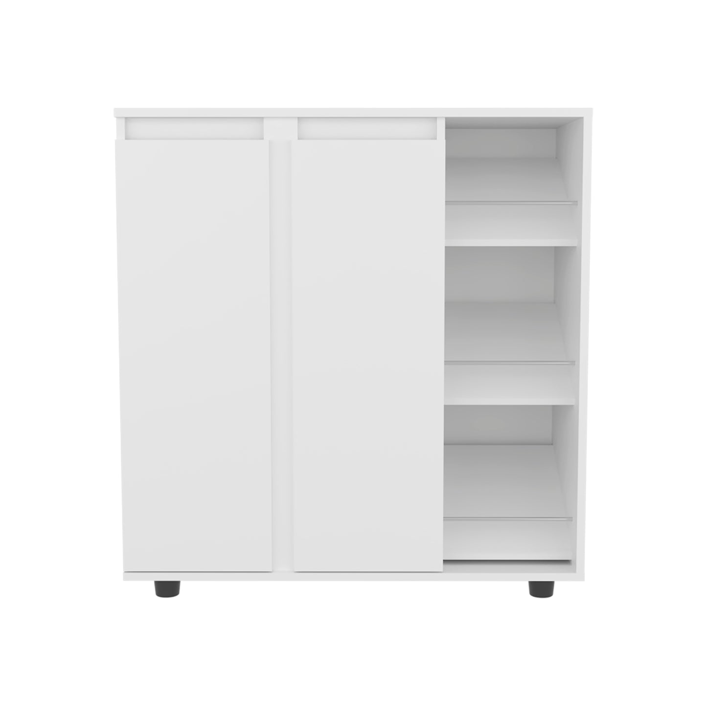 Houck Shoe Rack with 3 Side Tiers, Compact Storage for Shoes, Boots, and Accessories Organizer