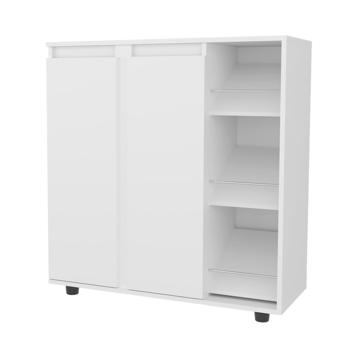 Houck Shoe Rack with 3 Side Tiers, Compact Storage for Shoes, Boots, and Accessories Organizer