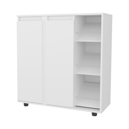 Houck Shoe Rack with 3 Side Tiers, Compact Storage for Shoes, Boots, and Accessories Organizer