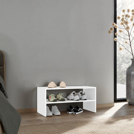 Silpa Small Shoe Rack with Three Open Shelves, Compact Modern Shoe Organizer for Entryway or Closet, 23.6” Wide