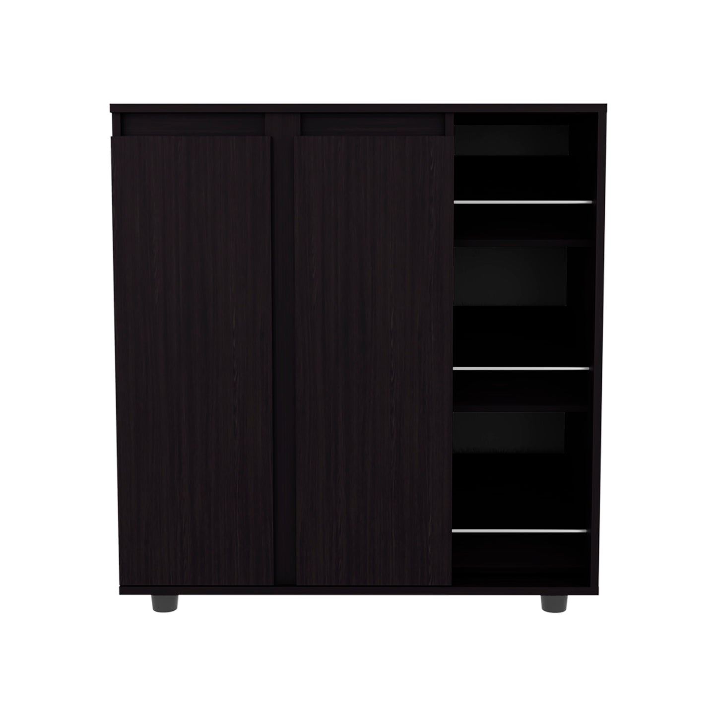 Houck Shoe Rack with 3 Side Tiers, Compact Storage for Shoes, Boots, and Accessories Organizer
