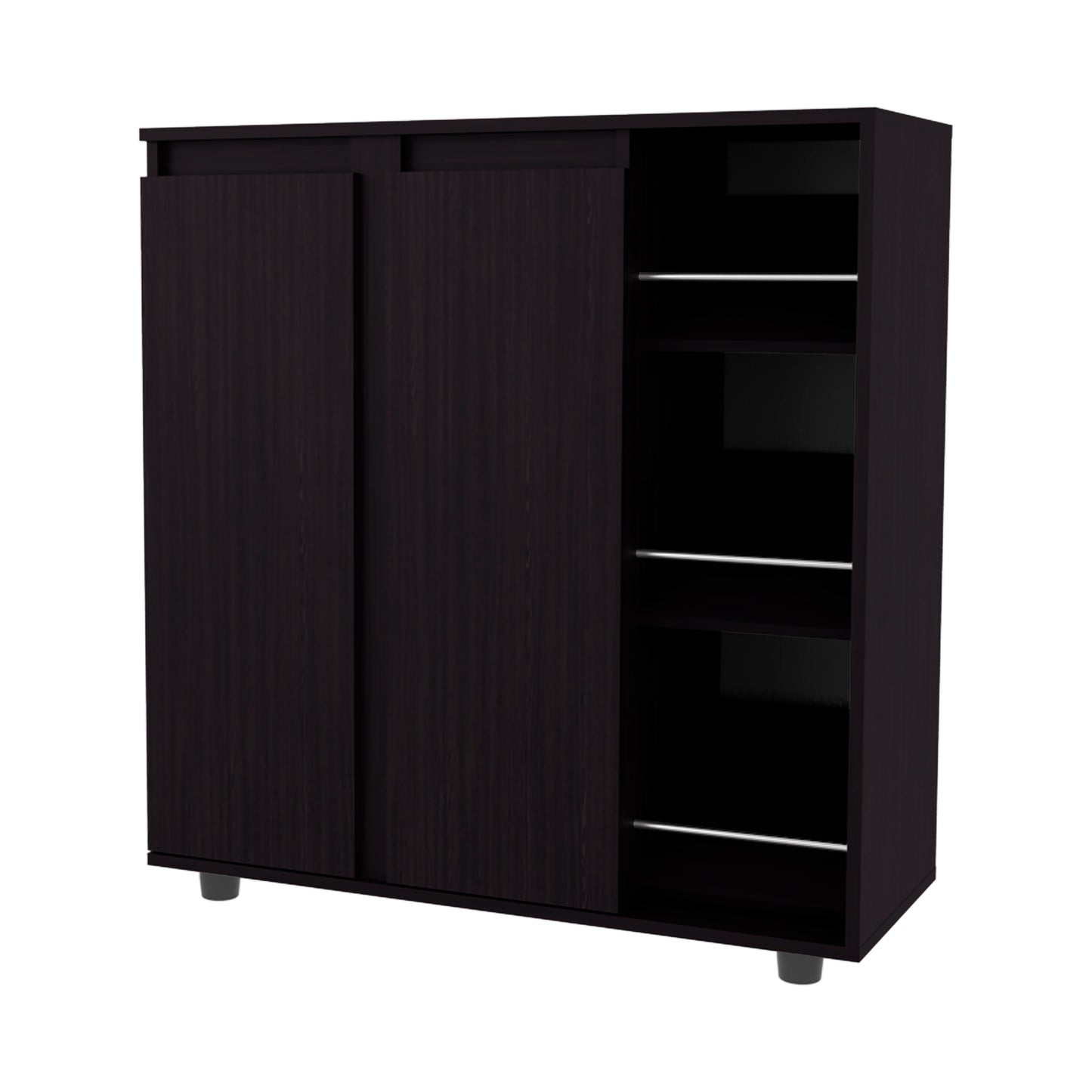 Houck Shoe Rack with 3 Side Tiers, Compact Storage for Shoes, Boots, and Accessories Organizer
