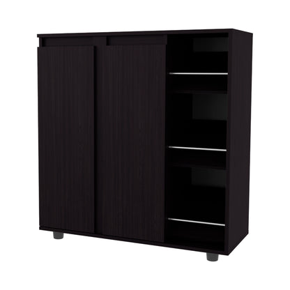 Houck Shoe Rack with 3 Side Tiers, Compact Storage for Shoes, Boots, and Accessories Organizer