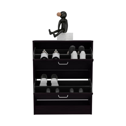 Inola 2-Door Shoe Rack Cabinet with Three Shelves, Modern Shoe Storage Organizer