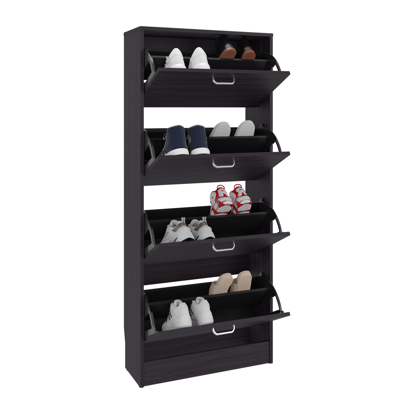 Inola 4 Door Shoe Rack Cabinet for Entryway and Home Storage, Space-Saving Shoe Organizer with Enclosed Design, Modern Style for Hallway or Bedroom Use