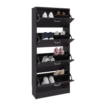 Inola 4 Door Shoe Rack Cabinet for Entryway and Home Storage, Space-Saving Shoe Organizer with Enclosed Design, Modern Style for Hallway or Bedroom Use