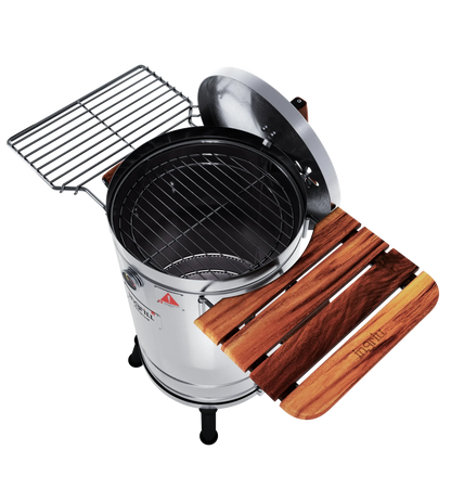 3-in-1 Stainless Steel Smoker Barrel Grill – Portable Charcoal BBQ with Thermometer, Outdoor Cooking Smoker for Camping, Backyard & Home BBQ INGRILL