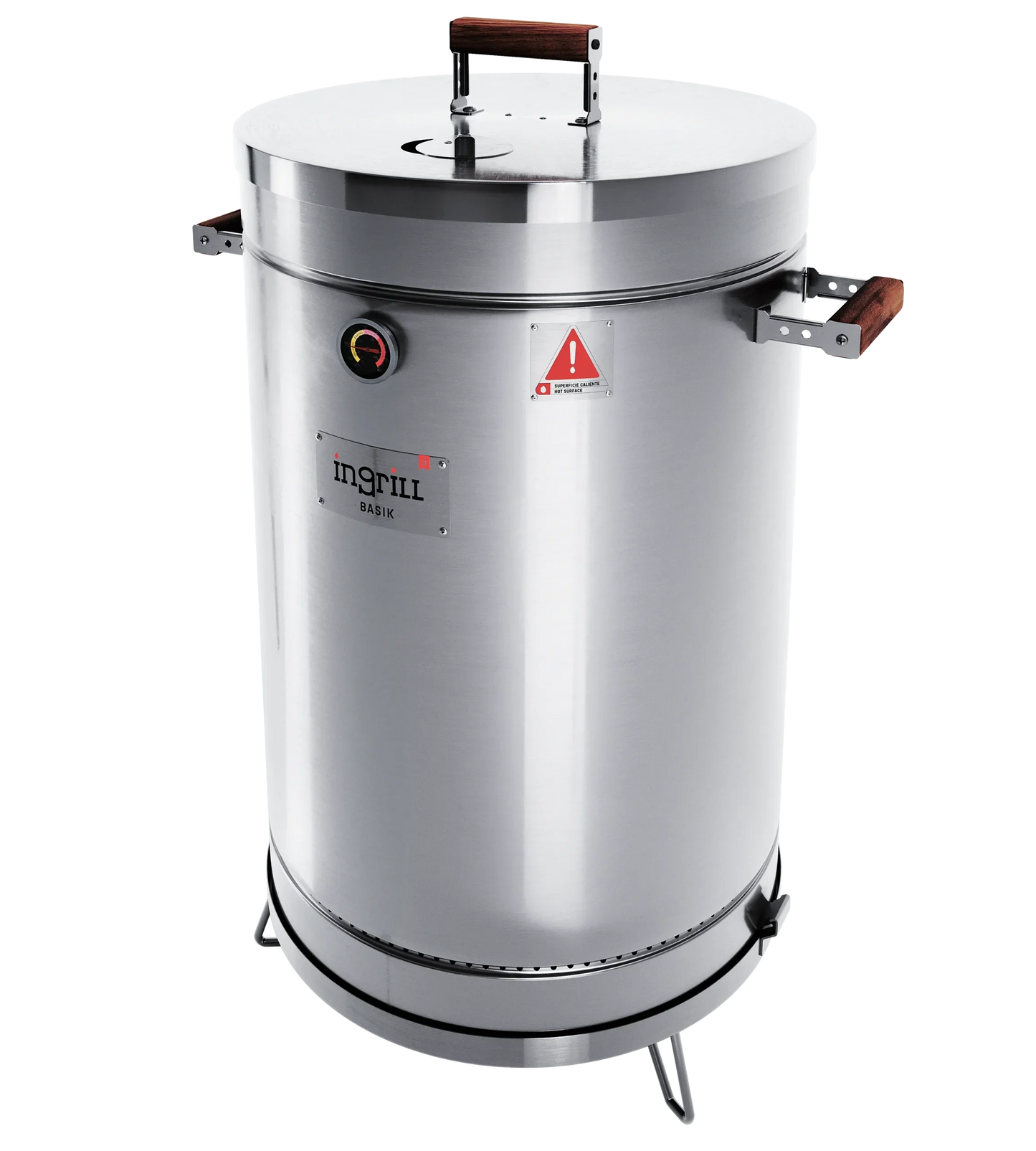 3-in-1 Stainless Steel Smoker Barrel Grill – Portable Charcoal BBQ with Thermometer, Outdoor Cooking Smoker for Camping, Backyard & Home BBQ INGRILL