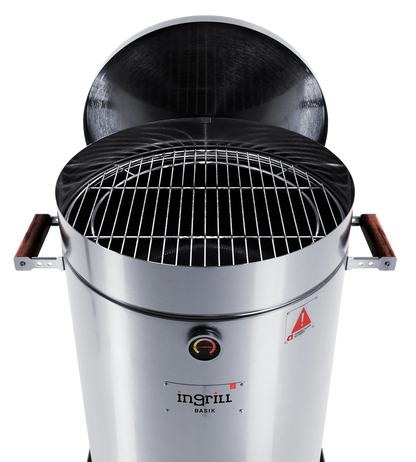 3-in-1 Stainless Steel Smoker Barrel Grill – Portable Charcoal BBQ with Thermometer, Outdoor Cooking Smoker for Camping, Backyard & Home BBQ INGRILL