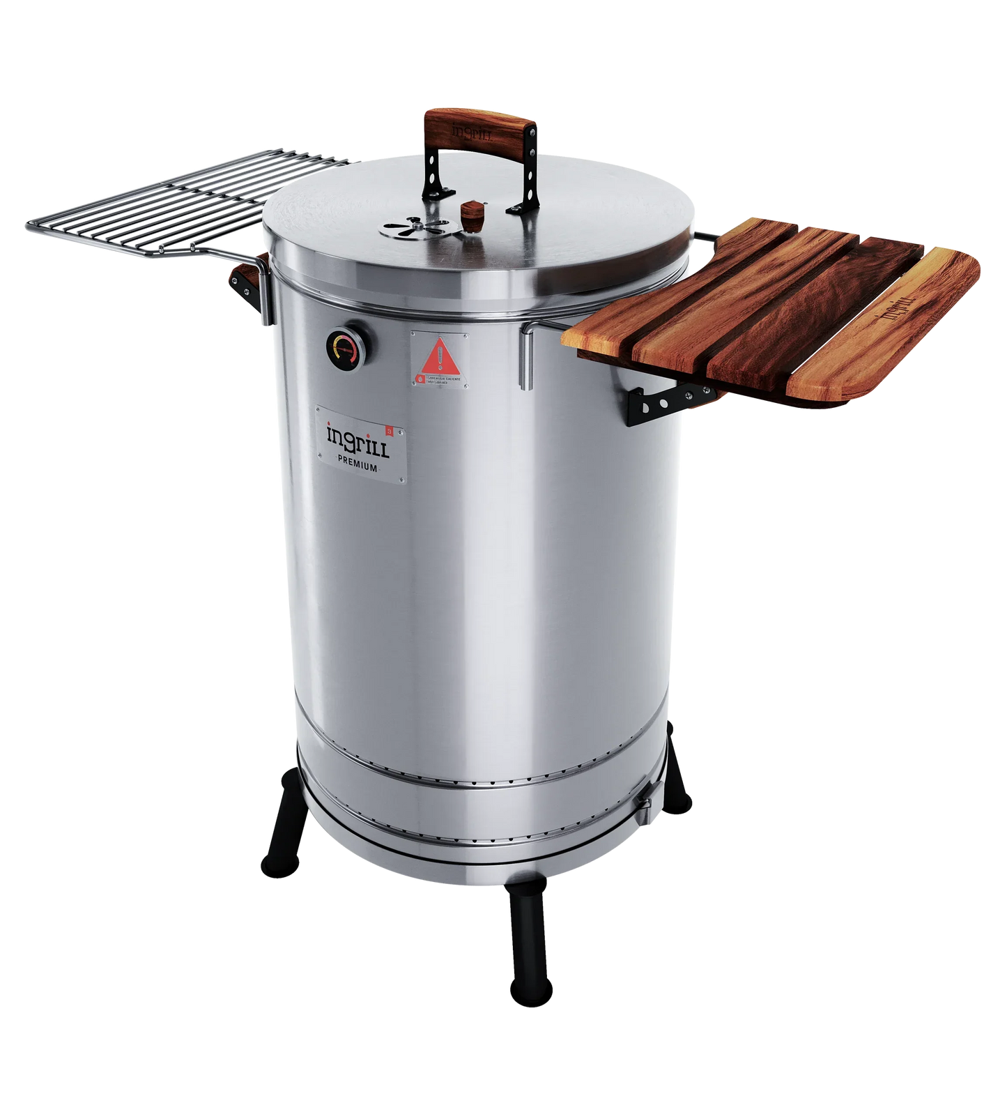 3-in-1 Stainless Steel Smoker Barrel Grill  Premium– Portable Charcoal BBQ with Thermometer, Outdoor Cooking Smoker for Camping, Backyard & Home BBQ INGRILL