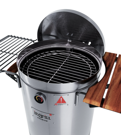 3-in-1 Stainless Steel Smoker Barrel Grill  Premium– Portable Charcoal BBQ with Thermometer, Outdoor Cooking Smoker for Camping, Backyard & Home BBQ INGRILL