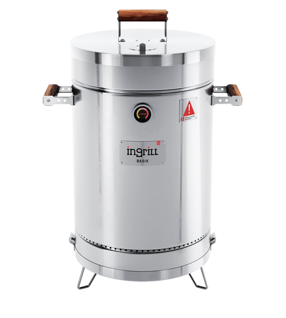 3-in-1 Stainless Steel Smoker Barrel Grill – Portable Charcoal BBQ with Thermometer, Outdoor Cooking Smoker for Camping, Backyard & Home BBQ INGRILL