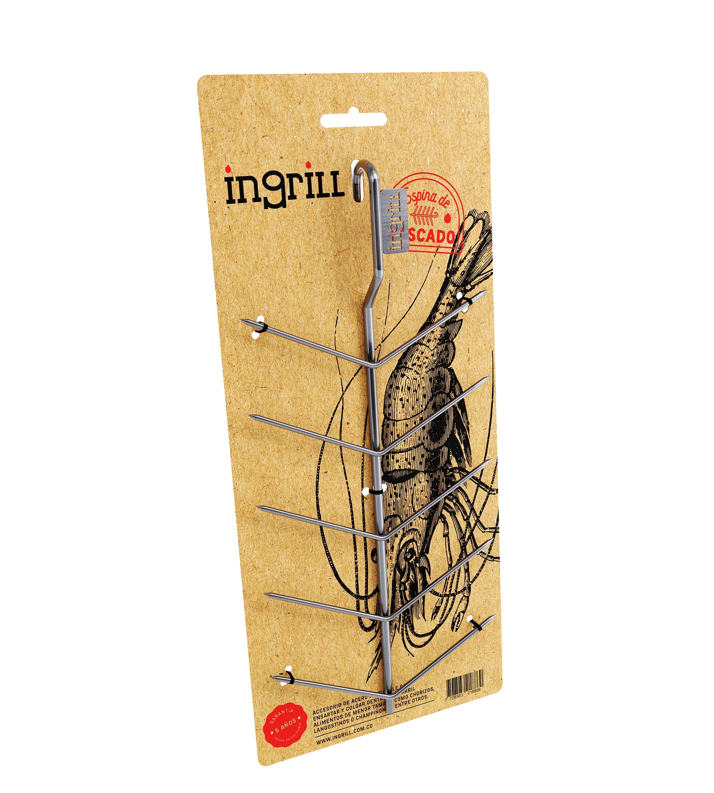 INGRILL Multi-Level Hanging Skewer Rack for Smoker & Barrel Grill – 304 Stainless Steel Vertical BBQ Rack for Sausages, Corn, Meat & Vegetables
