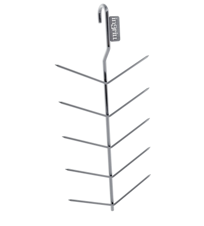 INGRILL Multi-Level Hanging Skewer Rack for Smoker & Barrel Grill – 304 Stainless Steel Vertical BBQ Rack for Sausages, Corn, Meat & Vegetables