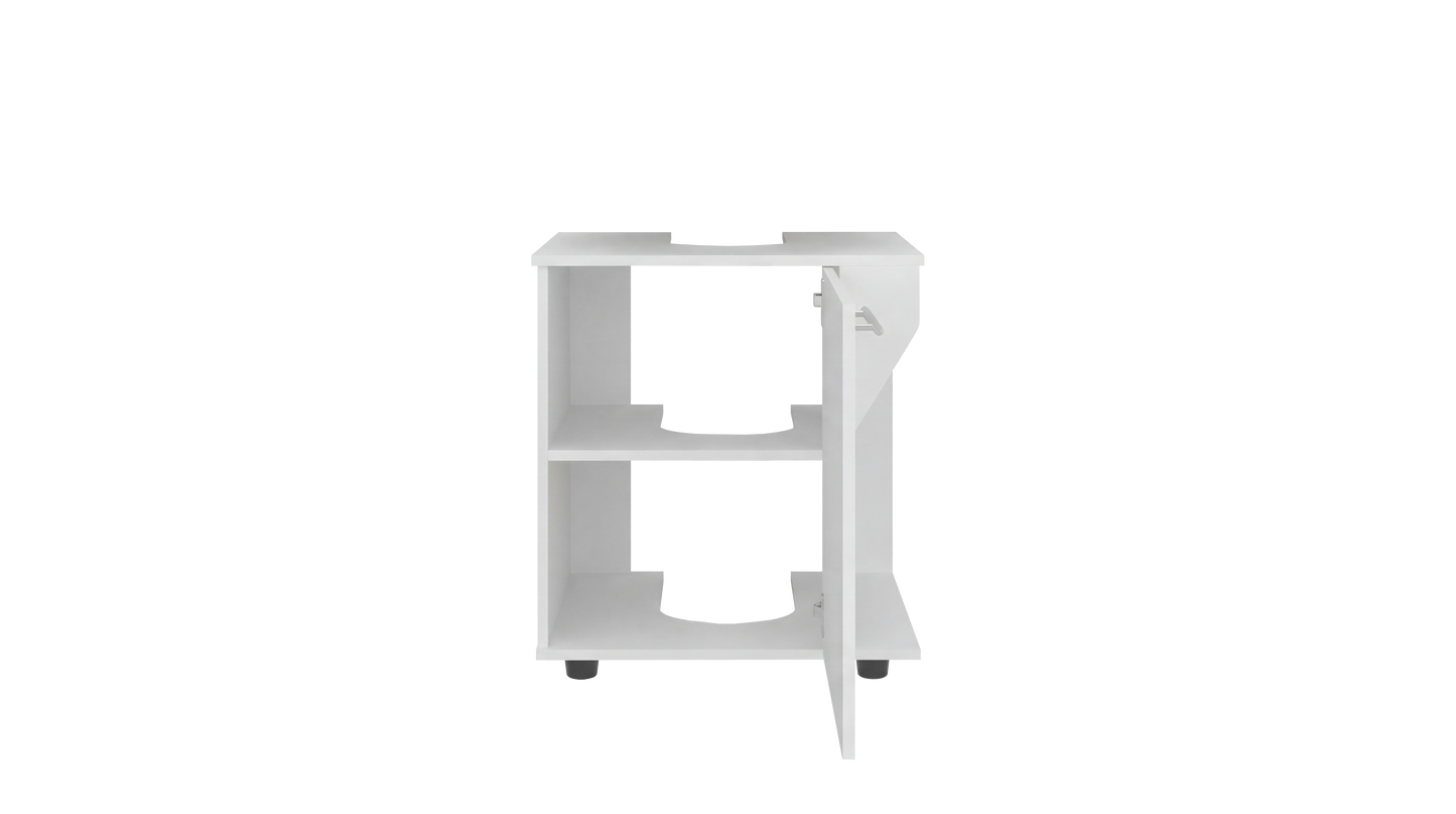 Phillips Under Sink Cabinet with Double Doors, Wide Freestanding Storage Unit with Open Back for Plumbing Access, Concealed Storage for Bathroom or Laundry Room Essentials, Modern Design