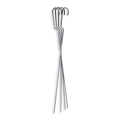 INGRILL Stainless Steel Hanging Skewers – Set of 4, 304 Stainless Steel BBQ Skewers for Barrel & Drum Smokers, Vertical Kabob Pins for Smoking & Grilling