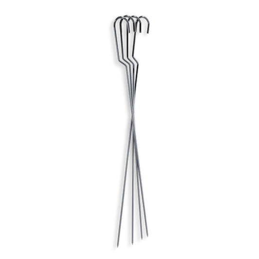 INGRILL Stainless Steel Hanging Skewers – Set of 4, 304 Stainless Steel BBQ Skewers for Barrel & Drum Smokers, Vertical Kabob Pins for Smoking & Grilling
