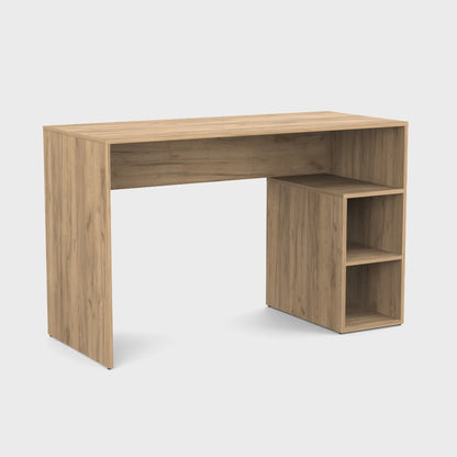 Solid 47" Wide Four Shelves Writting Desk, Home Office, Living Room, Gamer Desk Natural Oak