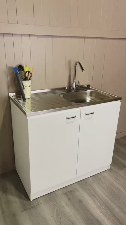 Napoles Utility Sink, Two Shelves, Double Door Cabinet