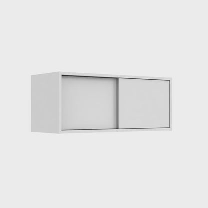 Note 32"W x 13" H Wall Cabinet  with Sliding Doors , Wall Shelf, Storage Cabinet, Bedroom, Office, Living Room, Garage