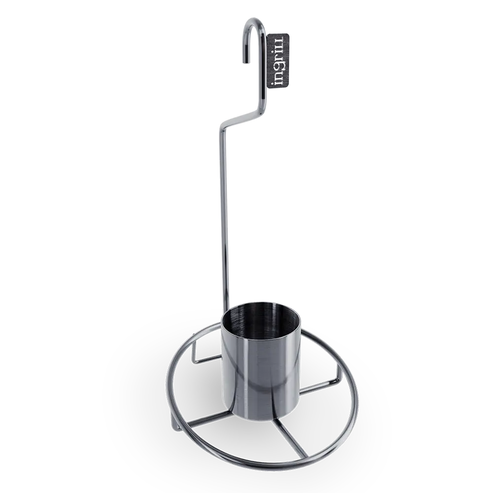 INGRILL Stainless Steel Chicken Rack for Grill & Barrel Smoker – Vertical Poultry Roaster with Seasoning Cup, 304 Stainless Steel Whole Chicken Stand for BBQ, Oven & Outdoor Cooking