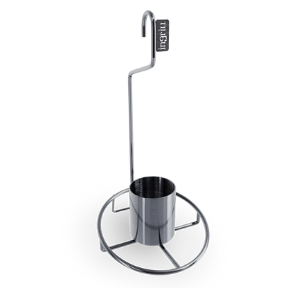 INGRILL Stainless Steel Chicken Rack for Grill & Barrel Smoker – Vertical Poultry Roaster with Seasoning Cup, 304 Stainless Steel Whole Chicken Stand for BBQ, Oven & Outdoor Cooking