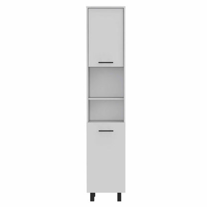 Hobart Pantry, Four Legs, Three Interior Shelves, Two Shelves, Two Cabinets