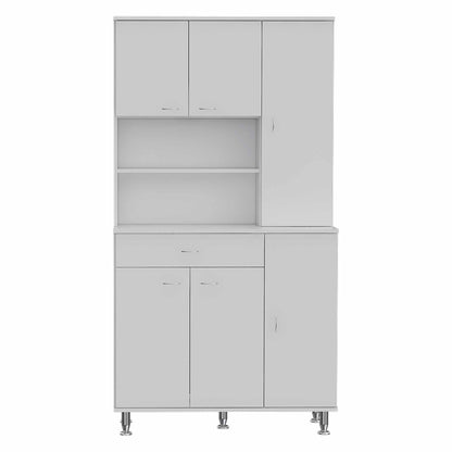 Della 90 Pantry Double Door Cabinet, Five Legs, One Drawer