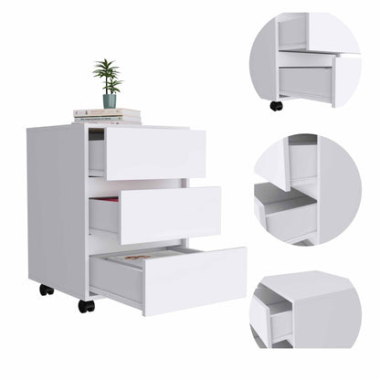 Artemisa 3 Drawer Filing Cabinet, Four Casters, Superior Top