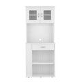 Capienza Pantry Cabinet, Two Shelves, Double Door, One Drawer, Three Side Shelves