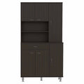 Della 90 Pantry Double Door Cabinet, Five Legs, One Drawer
