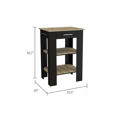 Cala Kitchen Island 23, Two Shelves, Two Drawers