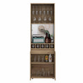 Prana Bar Cabinet, Two Shelves, Five Wine Cubbies, Double Door