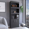 Simma Bookcase, Metal Hardware, Three Shelves, Double Door Cabinet