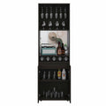 Prana Bar Cabinet, Two Shelves, Five Wine Cubbies, Double Door