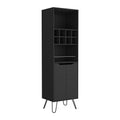 Manhattan L Bar Cabinet, Eight Wine Cubbies, Two Cabinets With Single Door