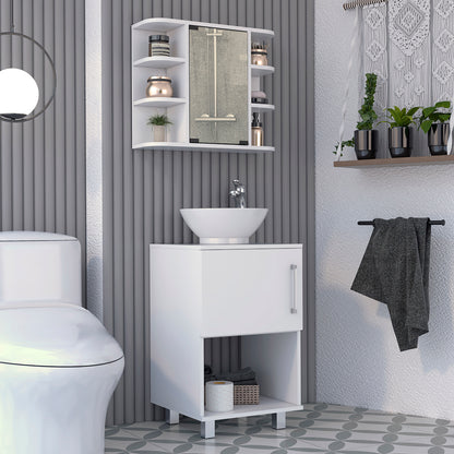 Detroit 2 Piece Bathroom Set, Medicine Cabinet + Vanity