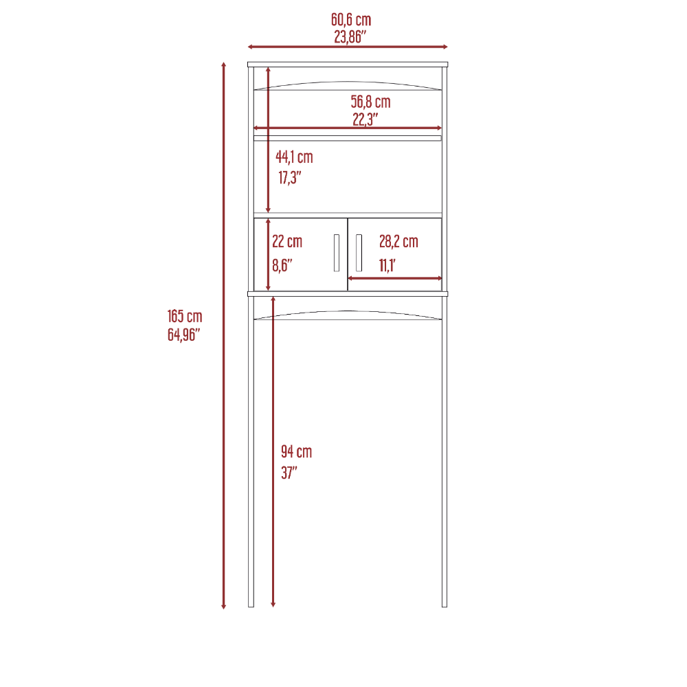 Oakland 2 Piece Bathroom Set, Linen Cabinet + Over The Toilet Cabinet