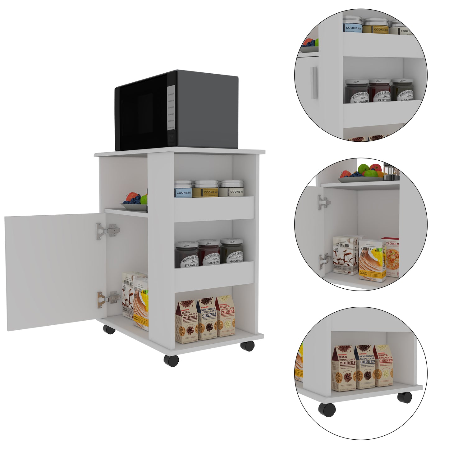 Oslo 2 Piece Kitchen Set, Kicthen Island + Kitchen Cart