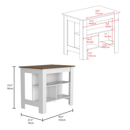 Oslo 2 Piece Kitchen Set, Kicthen Island + Kitchen Cart