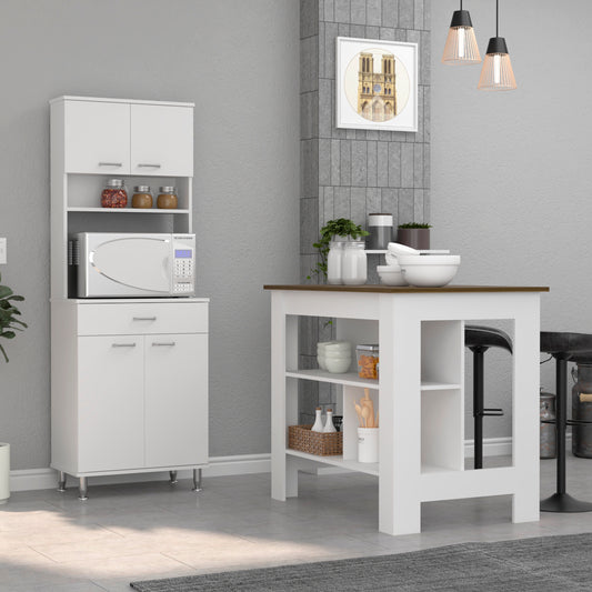 Cala 2 Piece Kitchen Set, Kitchen Island + Kitchen Pantry