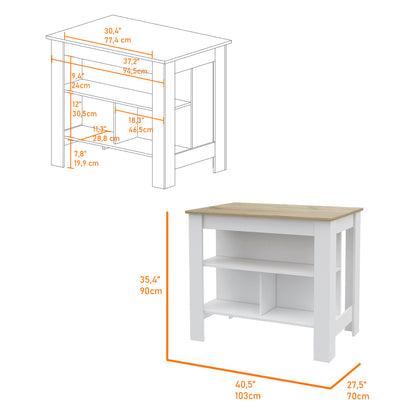 Phoenix 2 Piece Kitchen Set, Cala Kitchen Island + Napoles Utility Sink