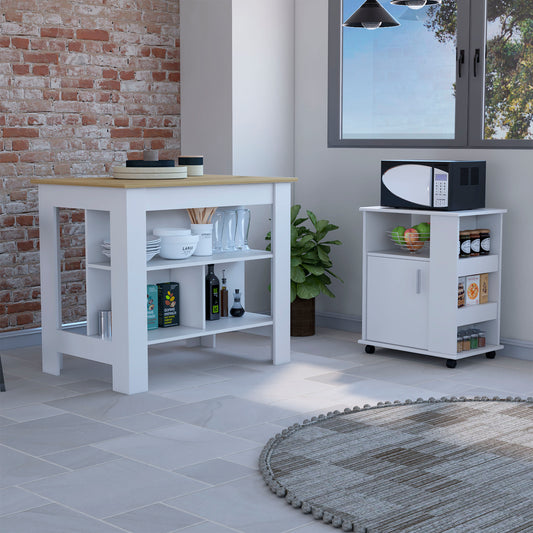 Oslo 2 Piece Kitchen Set, Kicthen Island + Kitchen Cart