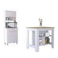 Cala 2 Piece Kitchen Set, Kitchen Island + Kitchen Pantry