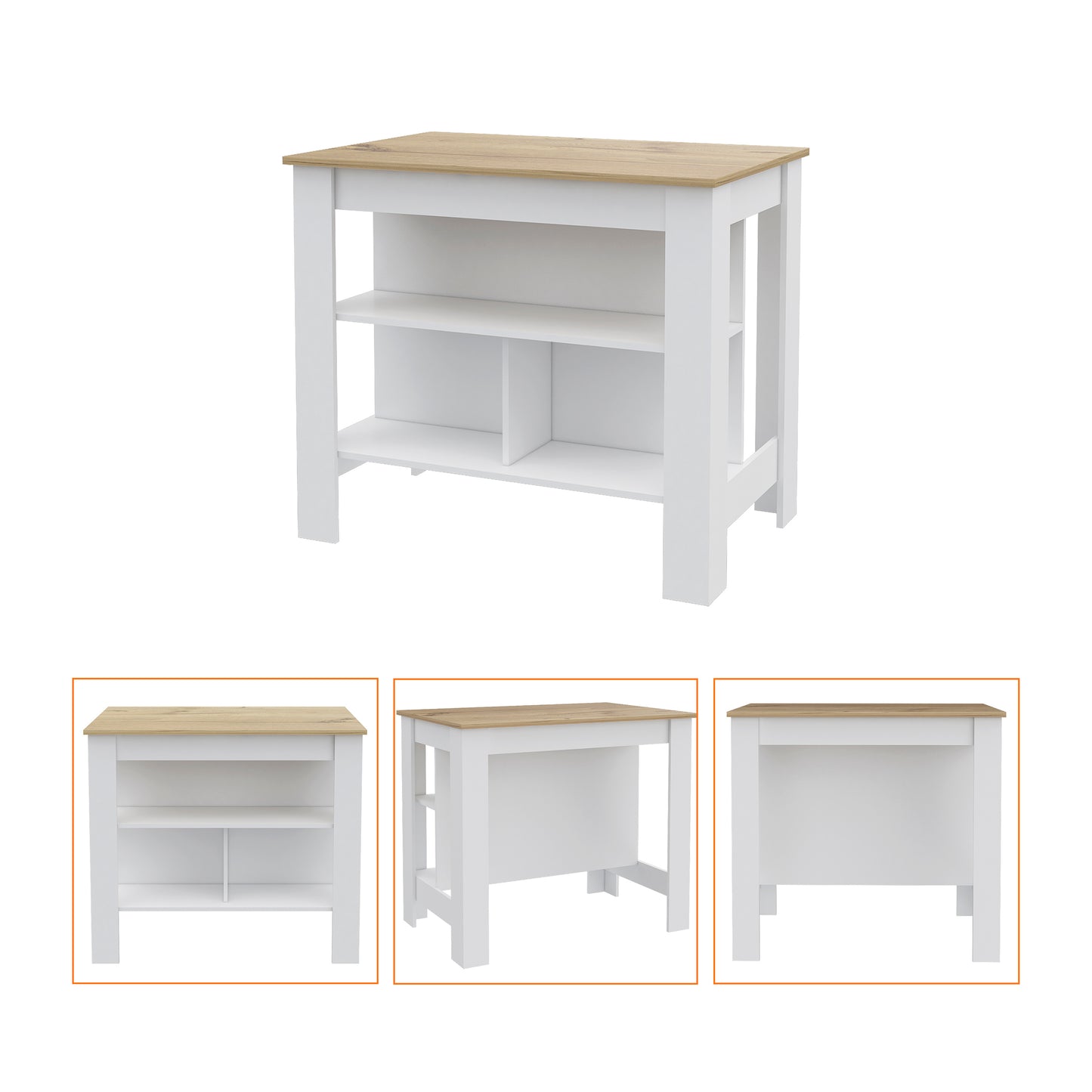 Cala 2 Piece Kitchen Set, Kitchen Island + Kitchen Pantry