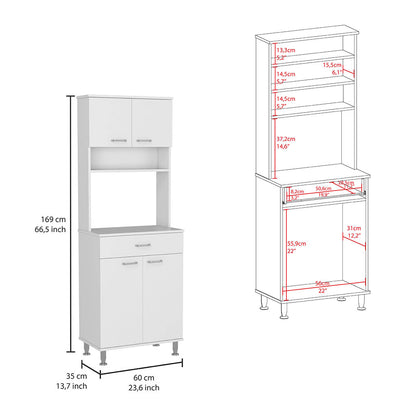 Cala 2 Piece Kitchen Set, Kitchen Island + Kitchen Pantry